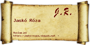 Jaskó Róza névjegykártya